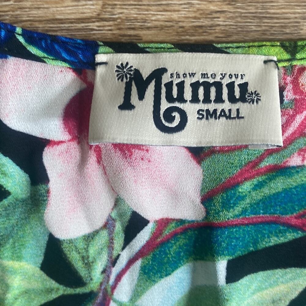 Show Me Your Mumu Mae Mu Floral Tropical Print Semi Sheer Cover Up Sz S - Picture 3 of 7